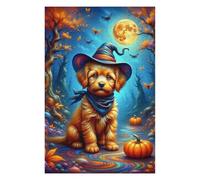 Rompecabezas 1000pcs(75x50cm) Halloween Witch Puppy Rompecabezas Para Adultos Juego De Ingenio Vacaciones En Casa Matar El Tiempo Oferta Como Regalo Para Toda La Familia 1000pcs(75x50cm)