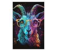 Rompecabezas 1000pcs(75x50cm) Para Adolescentes Colorful Goat Art Print Rompecabezas Para Adultos Juegos Relajantes Pero Divertidos Y Humorísticos Desafiantes De Completar 1000pcs(75x50cm)