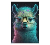 Rompecabezas 1000pcs(75x50cm) Para Adolescentes Colorful Llama with Glasses Art Print Rompecabezas Juegos Divertidos Regalos De Decoración Perfectos Para Amigos Y Familiares 1000pcs(75x50cm)