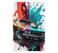 Rompecabezas 1000pcs(75x50cm) Para Adolescentes Colorful Muscle Car Art Print Rompecabezas Para Adultos Juegos Familiares Regalo De Cumpleaños Desafío Educativo 1000pcs(75x50cm)
