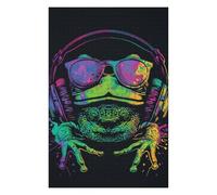 Rompecabezas 1000pcs(75x50cm) Para Adolescentes Frog Headphones Sunglasses Art Print Rompecabezas Juegos Divertidos Regalos De Decoración Perfectos Para Amigos Y Familiares 1000pcs(75x50cm)