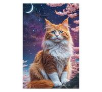 Rompecabezas 1000pcs(75x50cm) Para Adolescentes Galaxy Cat with Cherry Blossoms Rompecabezas Juegos Divertidos Regalos De Decoración Perfectos Para Amigos Y Familiares 1000pcs(75x50cm)
