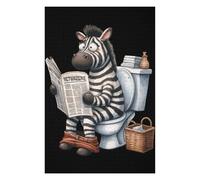 Rompecabezas 1000pcs(75x50cm) Para Adolescentes Zebra on Toilet Reading Newspaper Rompecabezas Para Adultos Juguetes Antiestrés Mejora La Memoria Es Ideal Como Regalo 1000pcs(75x50cm)
