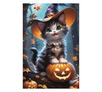Rompecabezas 1000pcs(75x50cm) Para Adultos Halloween Witch Cat Decorations Rompecabezas Juguetes Antiestrés Decoración Del Hogar Ayuda A Ejercitar El Cerebro 1000pcs(75x50cm)
