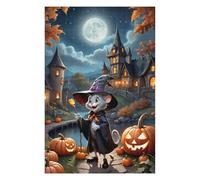 Rompecabezas 1000pcs(75x50cm) Para Adultos Halloween Witch Cat with Pumpkins-1 Rompecabezas Para Adultos Juegos Relajantes Regalos Para Mujeres Diversión En Casa Actividades, 1000pcs(75x50cm)