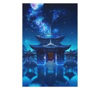 Rompecabezas 1000pcs(75x50cm) Para Adultos Serene Night Temple Reflections Rompecabezas Para Adultos Juegos De Relajación Que Mejoran La Memoria Regalos Para Reducir El Estrés 1000pcs(75x50cm)