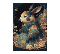 Rompecabezas Para Adolescentes 1000pcs(38x26cm) Elegant Rabbit Art Print Rompecabezas Para Adultos Juego Familiar Arte De Pared Regalos Únicos De Cumpleaños Y Navidad 1000pcs(38x26cm)
