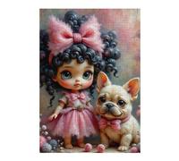 Rompecabezas Para Adolescentes 1000pcs(38x26cm) Fantasy Girl with Bow And Puppy Rompecabezas Para Adultos Juegos De Relajación Análisis Y Lógica Juegos Desafiantes Regalos 1000pcs(38x26cm)