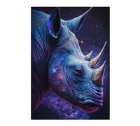 Rompecabezas Para Adolescentes 1000pcs(38x26cm) Galactic Rhino Portrait-11 Rompecabezas Juego De Ingenio Una Obra De Arte Regalos Únicos De Cumpleaños Y Navidad 1000pcs(38x26cm)