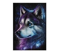 Rompecabezas Para Adolescentes 1000pcs(38x26cm) Galactic Wolf Portrait Art Print Rompecabezas Para Adultos Juegos De Relajación Análisis Y Lógica Juegos Desafiantes Regalos 1000pcs(38x26cm)