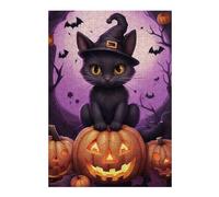 Rompecabezas Para Adolescentes 1000pcs(38x26cm) Halloween Black Cat with Pumpkins-7 Rompecabezas Para Adultos Juguete Decoración De Pared Mejora La Memoria Juego Desafiante Regalos 1000pcs(38x26cm)