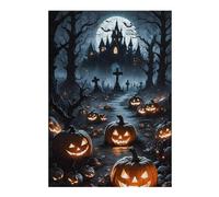 Rompecabezas Para Adolescentes 1000pcs(38x26cm) Halloween Spooky Night Scene Rompecabezas Para Adultos Juegos Familiares Ensamblaje De Patrones Ayuda A Ejercitar El Cerebro 1000pcs(38x26cm)