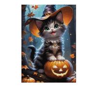 Rompecabezas Para Adolescentes 1000pcs(38x26cm) Halloween Witch Cat Decorations Rompecabezas Para Adultos Juego Familiar Arte De Pared Regalos Únicos De Cumpleaños Y Navidad 1000pcs(38x26cm)