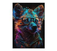 Rompecabezas Para Adolescentes 1000pcs(38x26cm) Neon Animal Portrait with Glasses Rompecabezas Para Adultos Juguetes Antiestrés Desafío Difícil Juego Desafiante Regalos 1000pcs(38x26cm)