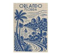 Rompecabezas Para Adolescentes 1000pcs(38x26cm) Orlando Florida Travel Poster Art Rompecabezas Para Adultos Juegos De Relajación Decoración Del Hogar Interacción Entre Padres E Hijos 1000pcs(38x26cm)