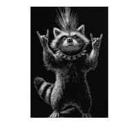 Rompecabezas Para Adolescentes 1000pcs(38x26cm) Punk Raccoon Rock And Roll Rompecabezas Juegos Relajantes Difícil Difícil Y Desafiante 1000pcs(38x26cm)