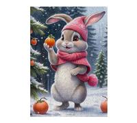 Rompecabezas Para Adolescentes 1000pcs(38x26cm) Winter Bunny with Persimmons Rompecabezas Para Adultos Juegos Familiares Corte De Precisión Actividades Divertidas En Casa 1000pcs(38x26cm)