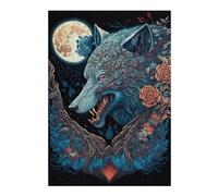 Rompecabezas Para Adolescentes 1000pcs(38x26cm) Wolf Moon Fantasy Art Print-1 Rompecabezas Para Adultos Juego Práctico Difícil Difícil Diversión Actividades En Casa, 1000pcs(38x26cm)