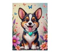 Rompecabezas Para Adolescentes 1000pcs(52x38cm) Adorable Corgi with Heart Collar Rompecabezas Para Adultos Juegos Familiares Corte De Precisión Actividades Divertidas En Casa 1000pcs(52x38cm)