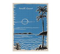 Rompecabezas Para Adolescentes 1000pcs(52x38cm) Amalfi Coast Travel Poster Illustration Rompecabezas Para Adultos Juego Práctico Decoración De Pared Regalos De Navidad Y Cumpleaños 1000pcs(52x38cm)