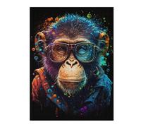 Rompecabezas Para Adolescentes 1000pcs(52x38cm) Chic Monkey Fashion Illustration Rompecabezas Para Adultos Juego Práctico Difícil Difícil Diversión Actividades En Casa, 1000pcs(52x38cm)