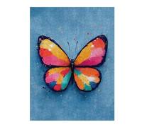 Rompecabezas Para Adolescentes 1000pcs(52x38cm) Colorful Butterfly on Blue Background Rompecabezas Para Adultos Juego Práctico Decoración De Pared Regalos De Navidad Y Cumpleaños 1000pcs(52x38cm)