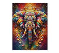 Rompecabezas Para Adolescentes 1000pcs(52x38cm) Colorful Elephant Art Print Rompecabezas Para Adultos Juego Práctico Difícil Difícil Diversión Actividades En Casa, 1000pcs(52x38cm)