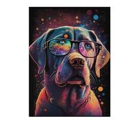 Rompecabezas Para Adolescentes 1000pcs(52x38cm) Colorful Labrador Glasses Art Print Rompecabezas Para Adultos Juguetes Antiestrés Desafío Difícil Juego Desafiante Regalos 1000pcs(52x38cm)