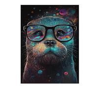 Rompecabezas Para Adolescentes 1000pcs(52x38cm) Colorful Otter Glasses Art Print-1 Rompecabezas Para Adultos Juegos Familiares Ensamblaje De Patrones Ayuda A Ejercitar El Cerebro 1000pcs(52x38cm)