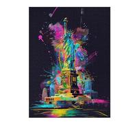 Rompecabezas Para Adolescentes 1000pcs(52x38cm) Colorful Statue of Liberty Art Print Rompecabezas Para Adultos Juguete Decoración De Pared Mejora La Memoria Juego Desafiante Regalos 1000pcs(52x38cm)