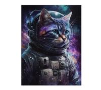 Rompecabezas Para Adolescentes 1000pcs(52x38cm) Cosmic Cat Astronaut Rompecabezas Para Adultos Juego Práctico Difícil Difícil Diversión Actividades En Casa, 1000pcs(52x38cm)