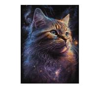 Rompecabezas Para Adolescentes 1000pcs(52x38cm) Cosmic Cat Portrait-61 Rompecabezas Para Adultos Juegos Familiares Corte De Precisión Actividades Divertidas En Casa 1000pcs(52x38cm)
