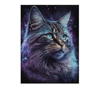 Rompecabezas Para Adolescentes 1000pcs(52x38cm) Cosmic Cat Portrait-74 Rompecabezas Para Adultos Juegos Familiares Ensamblaje De Patrones Ayuda A Ejercitar El Cerebro 1000pcs(52x38cm)