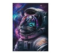 Rompecabezas Para Adolescentes 1000pcs(52x38cm) Cosmic Tiger Astronaut Rompecabezas Para Adultos Juego Práctico Difícil Difícil Diversión Actividades En Casa, 1000pcs(52x38cm)