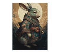 Rompecabezas Para Adolescentes 1000pcs(52x38cm) Elegant Rabbit Art Print-1 Rompecabezas Para Adultos Juguete Decoración De Pared Mejora La Memoria Juego Desafiante Regalos 1000pcs(52x38cm)