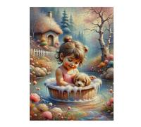 Rompecabezas Para Adolescentes 1000pcs(52x38cm) Enchanted Garden Bath Time Rompecabezas Juego De Ingenio Una Obra De Arte Regalos Únicos De Cumpleaños Y Navidad 1000pcs(52x38cm)