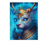 Rompecabezas Para Adolescentes 1000pcs(52x38cm) Fantasy Blue Horned Beast Art Print Rompecabezas Para Adultos Juguete Decoración De Pared Mejora La Memoria Juego Desafiante Regalos 1000pcs(52x38cm)