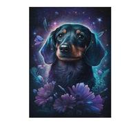 Rompecabezas Para Adolescentes 1000pcs(52x38cm) Galactic Dachshund with Flowers -7 Rompecabezas Para Adultos Juegos Familiares Corte De Precisión Actividades Divertidas En Casa 1000pcs(52x38cm)