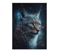 Rompecabezas Para Adolescentes 1000pcs(52x38cm) Galactic Lynx Portrait Rompecabezas Juego De Ingenio Una Obra De Arte Regalos Únicos De Cumpleaños Y Navidad 1000pcs(52x38cm)