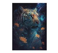 Rompecabezas Para Adolescentes 1000pcs(52x38cm) Galactic Tiger with Flowers Rompecabezas Para Adultos Juegos Familiares Corte De Precisión Actividades Divertidas En Casa 1000pcs(52x38cm)