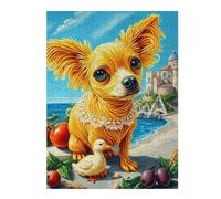 Rompecabezas Para Adolescentes 1000pcs(52x38cm) Golden Chihuahua with Duck Rompecabezas Para Adultos Juego Práctico Difícil Difícil Diversión Actividades En Casa, 1000pcs(52x38cm)