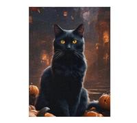 Rompecabezas Para Adolescentes 1000pcs(52x38cm) Halloween Black Cat with Pumpkins-8 Rompecabezas Para Adultos Juguetes Antiestrés Desafío Difícil Juego Desafiante Regalos 1000pcs(52x38cm)