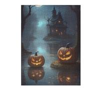 Rompecabezas Para Adolescentes 1000pcs(52x38cm) Halloween Night Haunted House Rompecabezas Para Adultos Juego Familiar Arte De Pared Regalos Únicos De Cumpleaños Y Navidad 1000pcs(52x38cm)