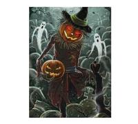 Rompecabezas Para Adolescentes 1000pcs(52x38cm) Halloween Scarecrow with Pumpkins Rompecabezas Para Adultos Juegos Familiares Corte De Precisión Actividades Divertidas En Casa 1000pcs(52x38cm)