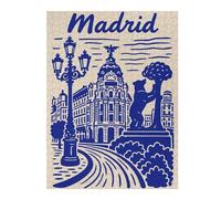 Rompecabezas Para Adolescentes 1000pcs(52x38cm) Madrid Illustration with Bear And Tree Rompecabezas Para Adultos Juego Práctico Desafío Difícil Es Ideal Como Regalo 1000pcs(52x38cm)