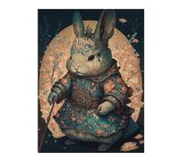 Rompecabezas Para Adolescentes 1000pcs(52x38cm) Rabbit in Floral Armor Art Print Rompecabezas Para Adultos Juguetes Antiestrés Desafío Difícil Juego Desafiante Regalos 1000pcs(52x38cm)