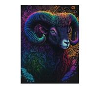 Rompecabezas Para Adolescentes 1000pcs(52x38cm) Rainbow Ram Art Print Rompecabezas Para Adultos Juguetes Antiestrés Desafío Difícil Juego Desafiante Regalos 1000pcs(52x38cm)