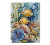 Rompecabezas Para Adolescentes 1000pcs(52x38cm) Watercolor Fish And Coral Reef Art Rompecabezas Para Adultos Juego De Ingenio Patrón De Montaje Para Cumpleaños, Navidad 1000pcs(52x38cm)