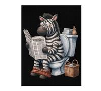 Rompecabezas Para Adolescentes 1000pcs(52x38cm) Zebra on Toilet Reading Newspaper Rompecabezas Juegos Relajantes Difícil Difícil Y Desafiante 1000pcs(52x38cm)