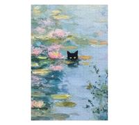 Rompecabezas Para Adolescentes 1000pcs(75x50cm) Black Cat in Water Lilies Painting Rompecabezas Juguetes Antiestrés Difíciles Regalos De Cumpleaños Y Únicos 1000pcs(75x50cm)